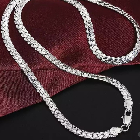 925 Sterling Silver 20 inch 6mm chain necklace - Picture 3 of 7